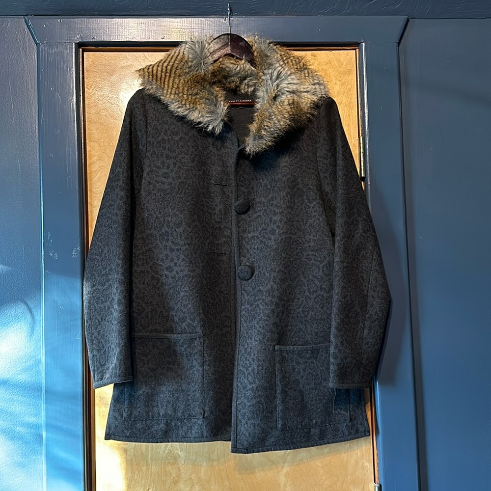 Wool leopard coat